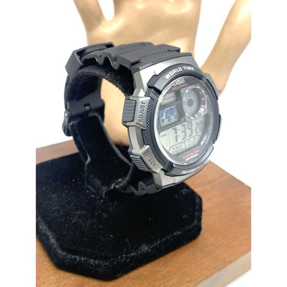 Casio Men's Watch AE1000W Black Resin Digital Quartz Sport World Time 3198 - Picture 14 of 14